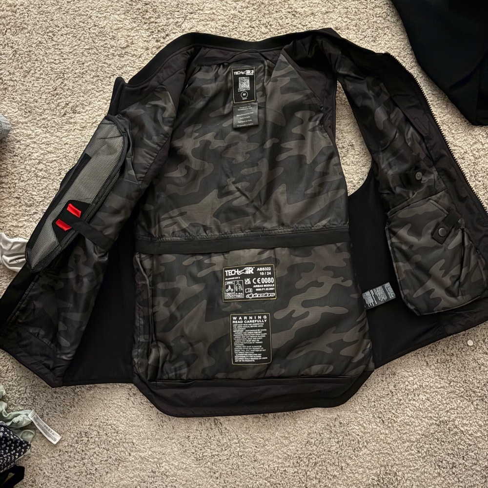 Alpinestars Black and Gray Canvas AIRBAG Performance vest